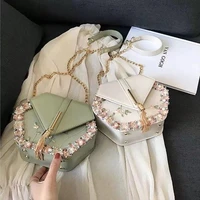 chain tassel womens bag summer pu leather shoulder bag fashion pearl lace crossbody bags for women 2021 luxury design handbags