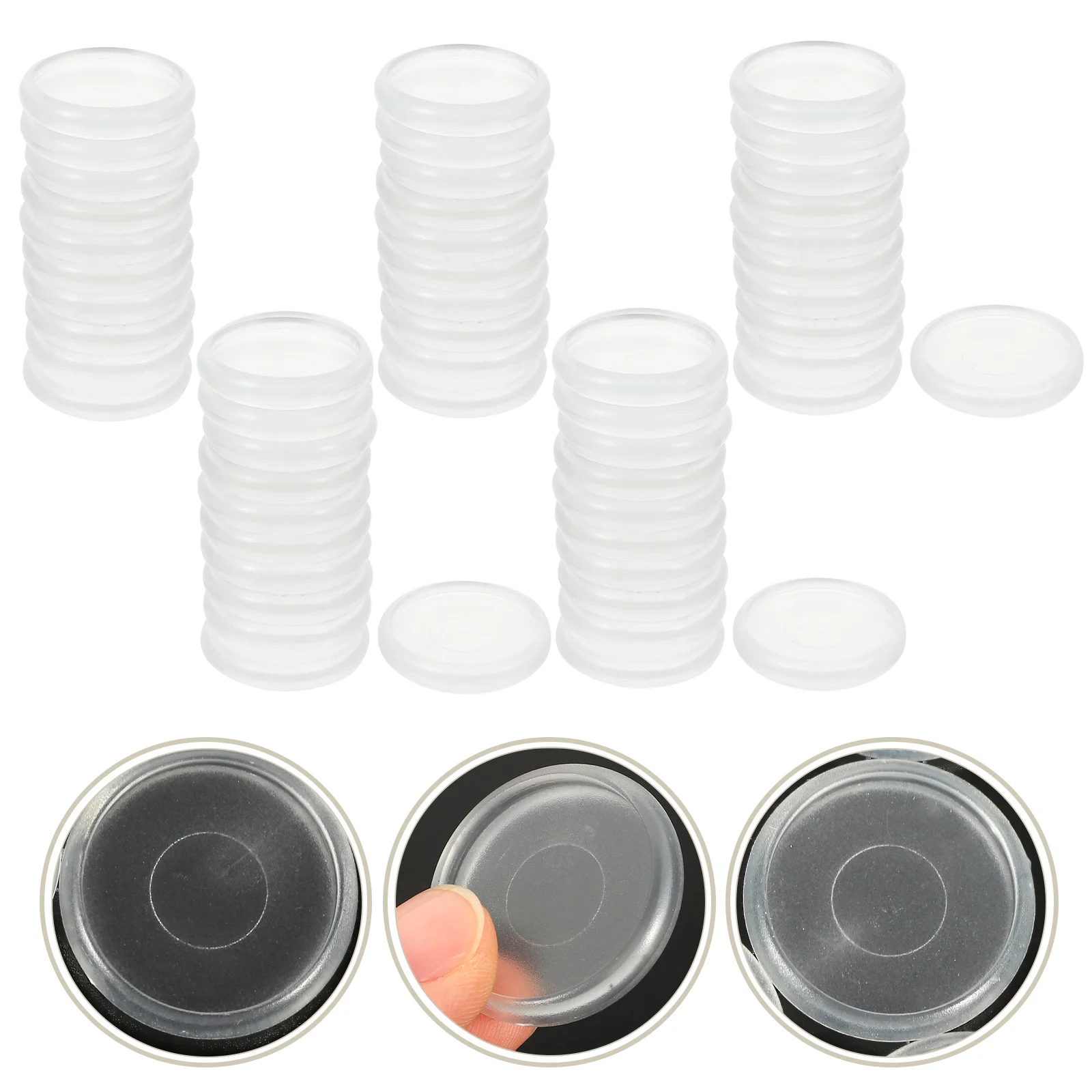 

55 Pcs Loose Leaf Notebook Pocket Binding Supplies DIY Discs Round Clear Binder Abs