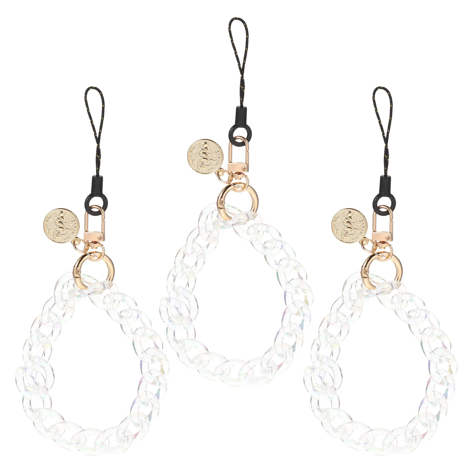 

Phone Strap Wrist Acrylic Lanyard Cell Decorative Chain Crystal Bling Bead String Hanging Beads Bracelet Clay Charm Mobile