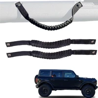 roll bar paracord grab handles braided armrest mounting grip handle with magic tape compatible for ford bronco 2021 2022 1 pair