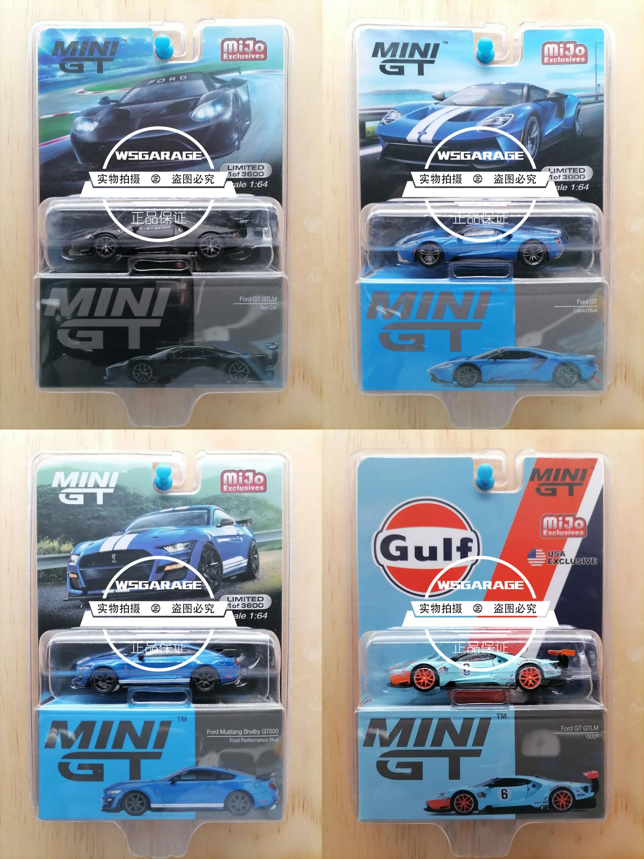 

Mini GT 1:64 Ford GT Mustang Shelby GT500 Gulf Collection of die-cast alloy car model ornaments