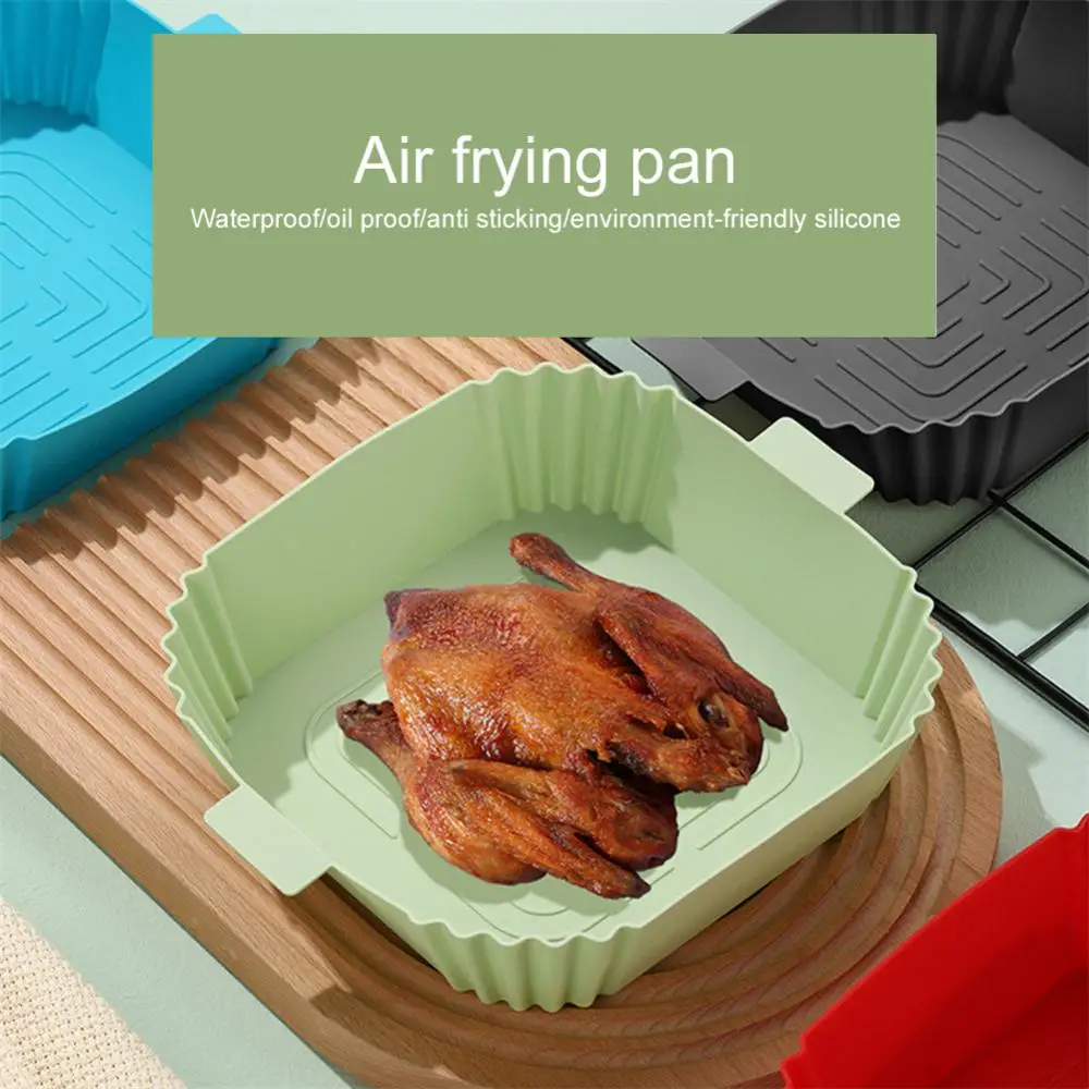 

2 Types 3d Air Fryers Oven Baking Tray Safe Cooking Fried Chicken Basket Mat Silicone Airfryer Mold Airfryer Oven Baking Tray