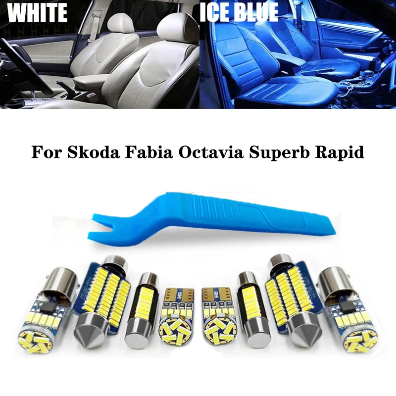 

For Skoda Superb 1 2 3 3U 3T 3V3 3V5 Fabia Octavia MK1 MK2 MK3 A5 A7 6Y NJ3 NJ5 Rapid Accessories Car LED Interior Lights Canbu