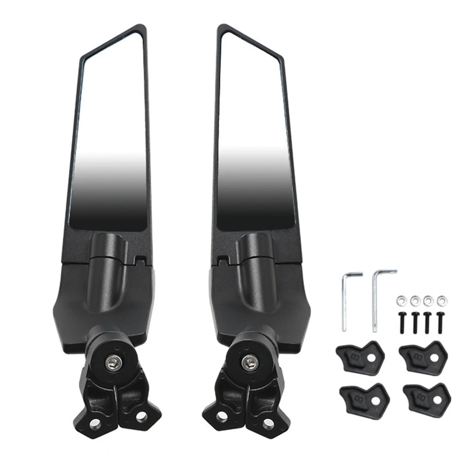 

2 Pieces Motorcycle Rearview Mirror Universal Handle Bar Mount Convex Mirrors Modified Wind Wing Adjustable Rotating Rear View
