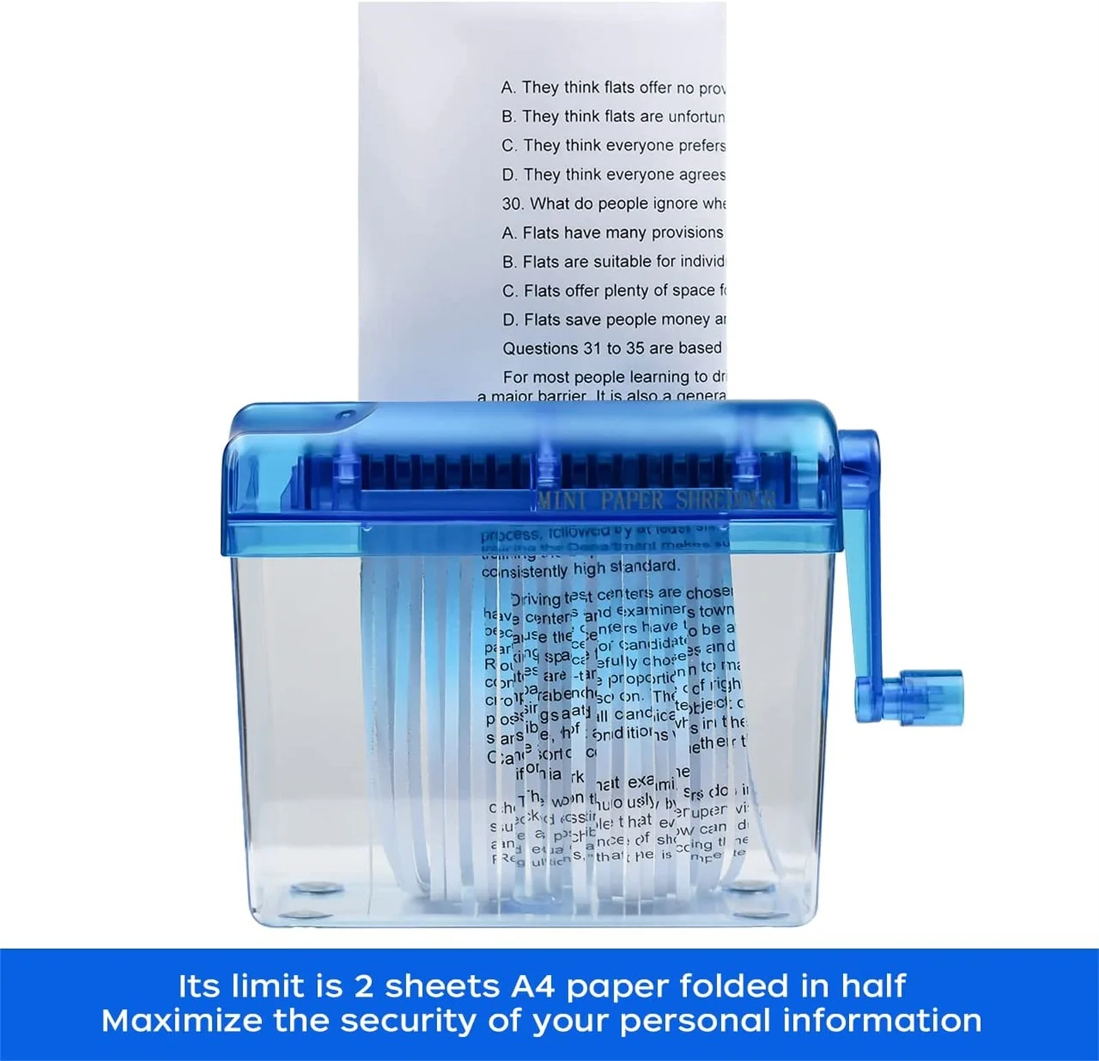 

Mini Manual Shredder Portable Hand Shredder Paper Cutting Machine Straight Cutter Office &Teaching Supplies Durable