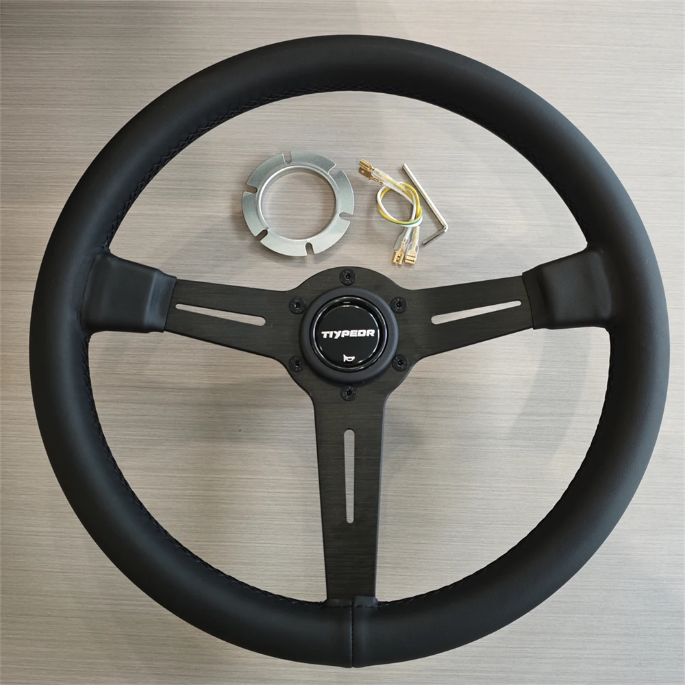 Универсальный руль Tiypeor 350 мм черный спортивный модифицированный