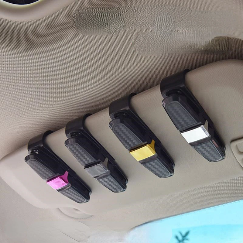 

4 Color Auto Sun Visor Glasses Fastener Clip Holder For Sunglasses Eyeglasses Ticket Card Universal Multi-Function Car Interior