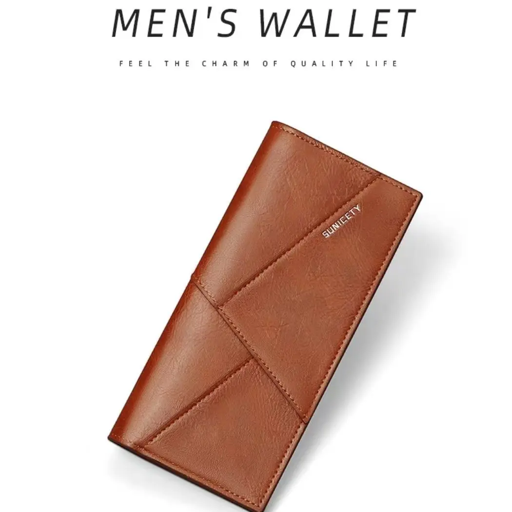 New European And American Fashion Shopping Travel Multifunctional Anti-Theft Brush Long Ultra-Thin Men's Wallet Card Bag