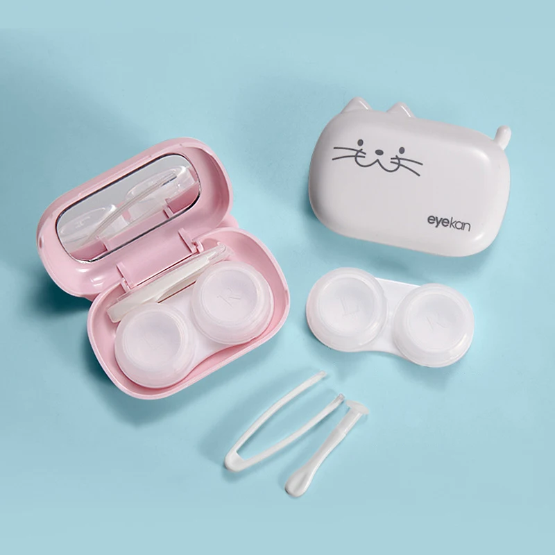 

Mini Portable Cute Cat Contact Lens Case Women Ins Lovely Lenses Container Travel Set Gift For Girl