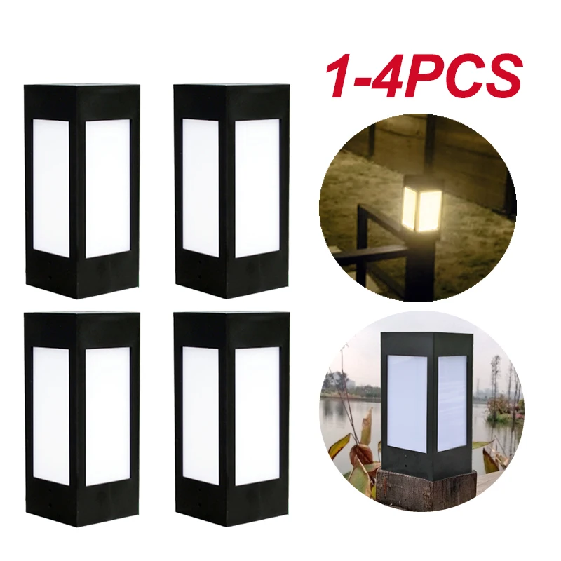 

1-4PCS Solar Fence Post LED Cap Light Waterproof Outdoor Garden Yard Pool Lamp Square Lights Garden Street Lamp Decor