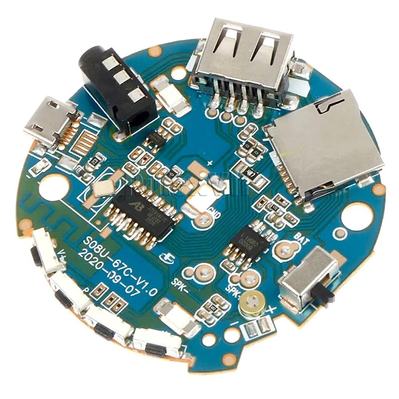 

3.7-5V Multifunction Bluetooth Receiver PCBA Audio Amplifier Board MP3 Decoder