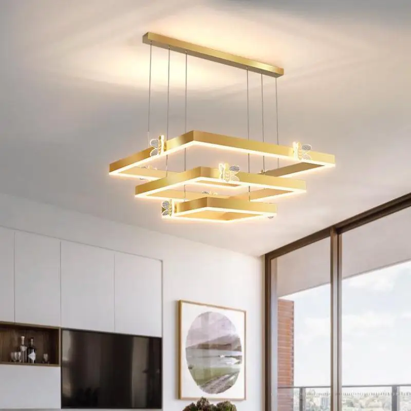 

New arrival Rectangle Led pendant lamp home indoor Lamp home fixture church Commercial Office Lighting bedroom daily lighting