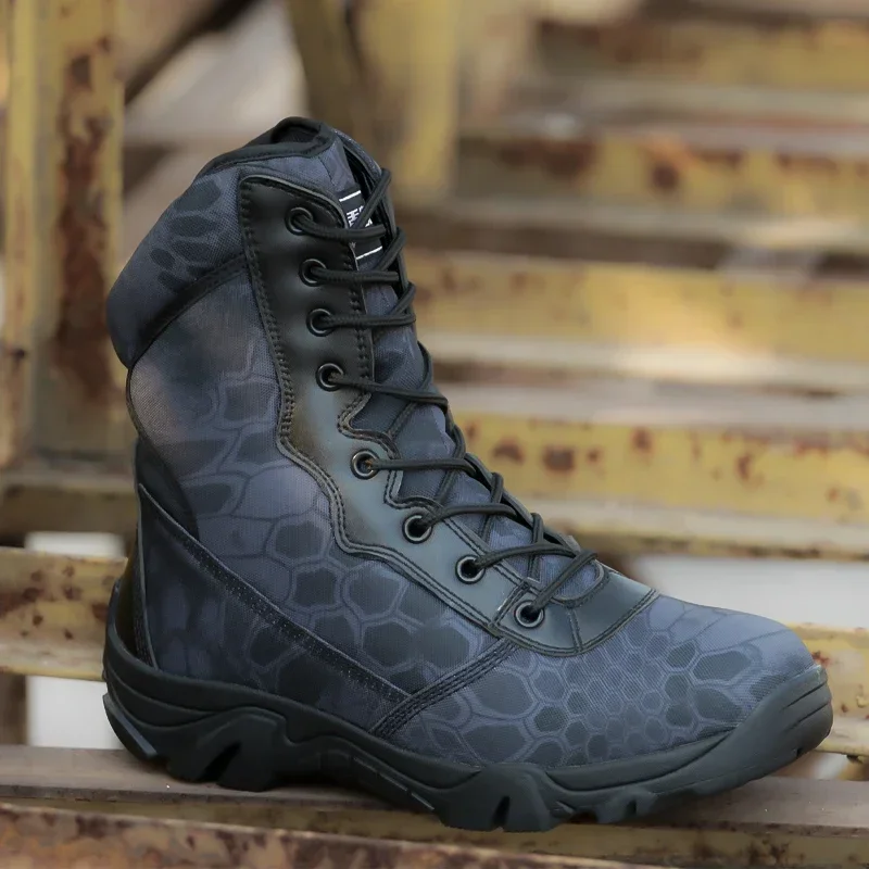 Мужские охотничьи тактические ботинки осенне-зимние водонепроницаемые кожаные