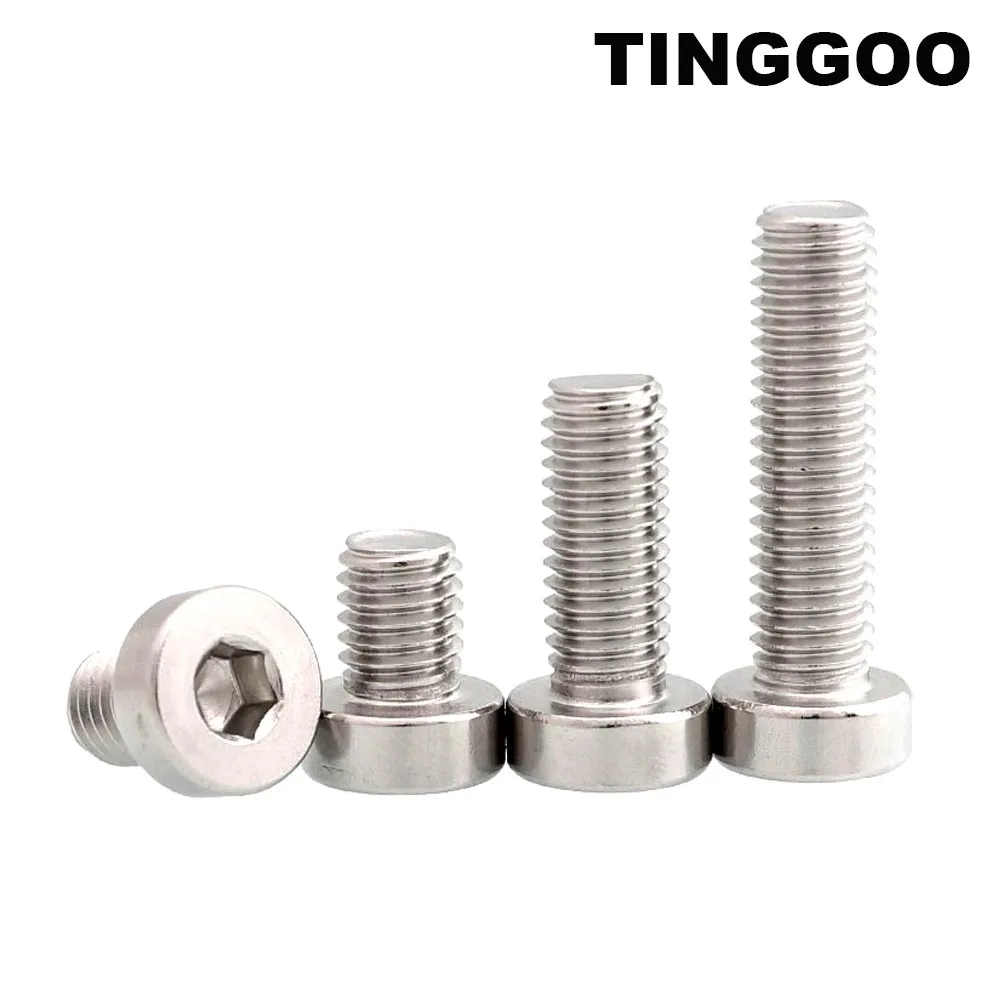 

M2 M2.5 M3 M4 M5 M6 M8 M10 M12 DIN7984 304 Stainless Steel Hex Hexagon Socket Thin Low Short Profile Head Allen Cap Screw Bolt