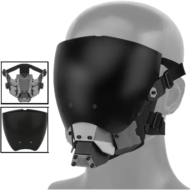 Тактическая Маска на все лицо дышащая маска для косплея в стиле киберпанк