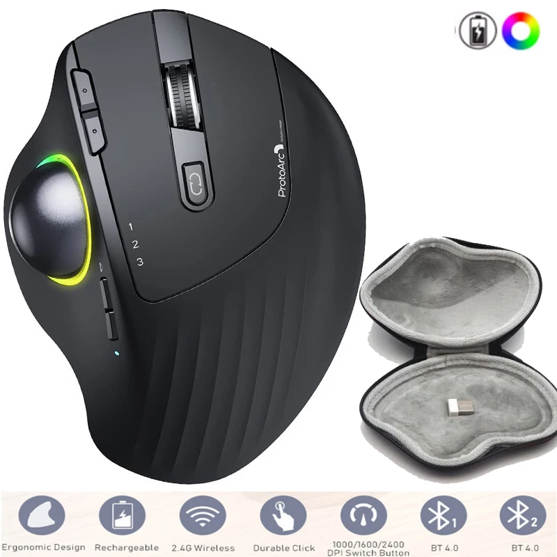 

Беспроводная игровая Bluetooth-мышь с чехлом из ЭВА, 2,4 ГГц
