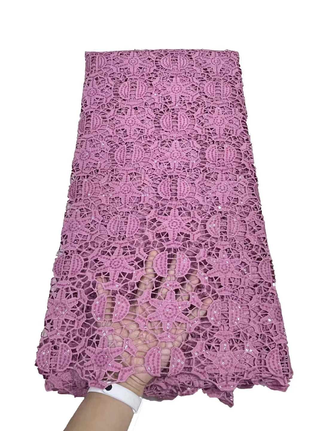 

Purple Milk Silk Lace Punch Fabric 2022 African Lace Fabric High Quality Sequins Mesh Fabric French For Women Wedding Dress Sew