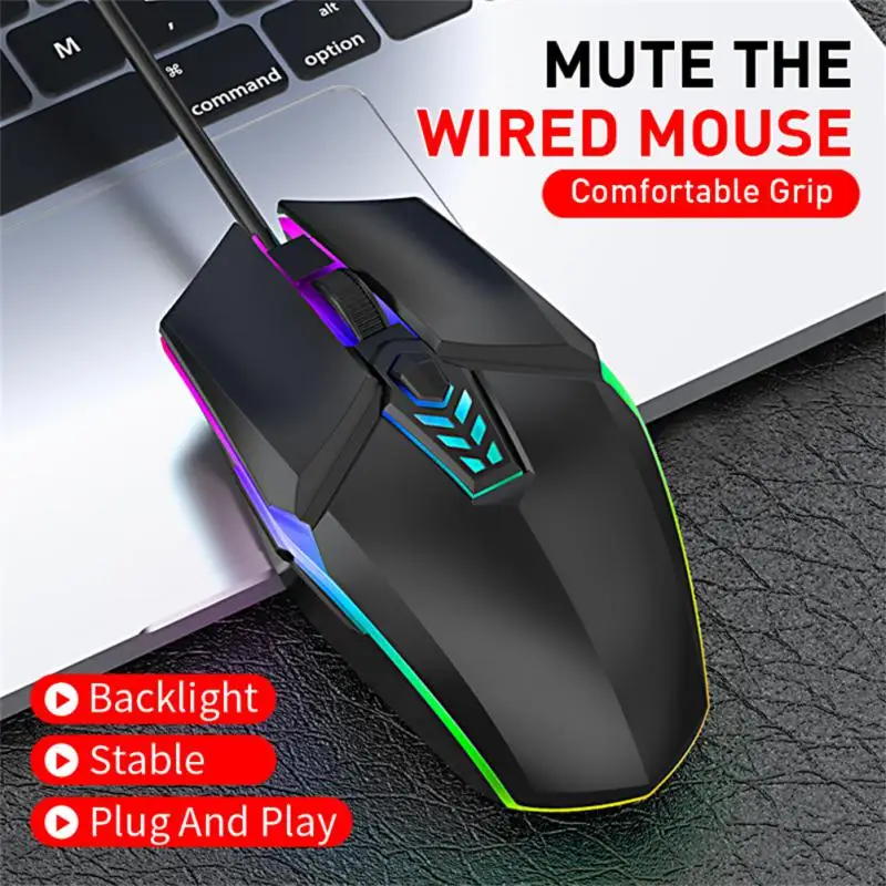 

1600 DPI Ergonomic Wired Gaming Mouse USB Mouse Gaming RGB Mause Gamer Mouse 6 Button LED Silent Mice For PC Laptop Computer