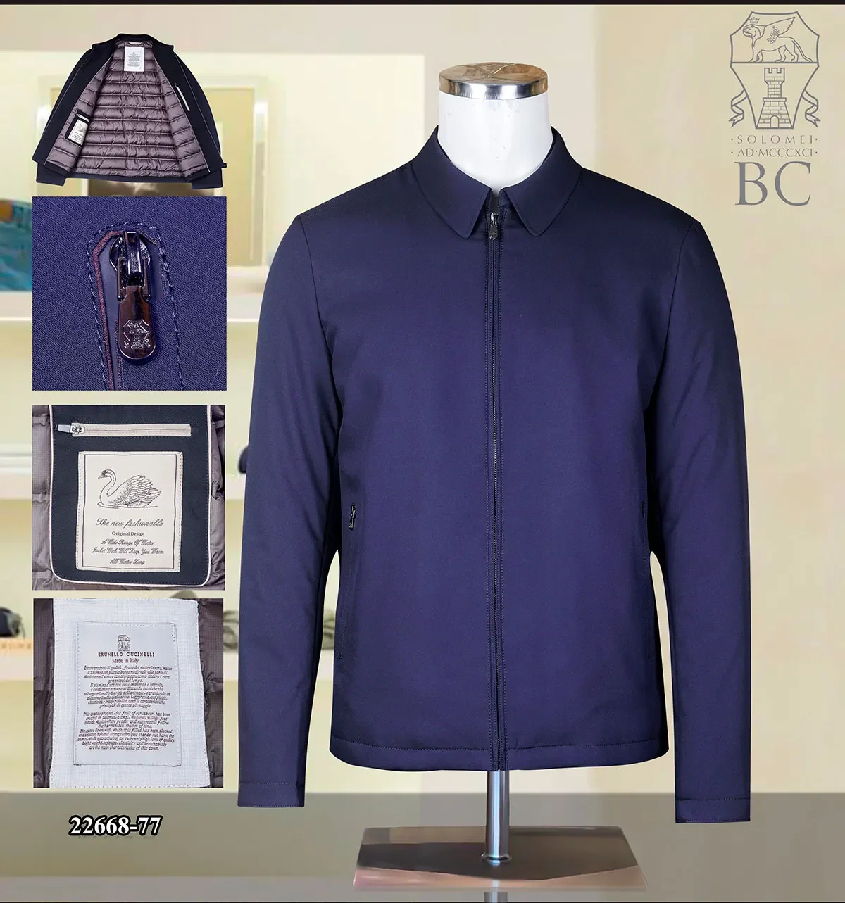 Мужской пуховик на молнии DIKU Черный Повседневный Осень-зима 2024