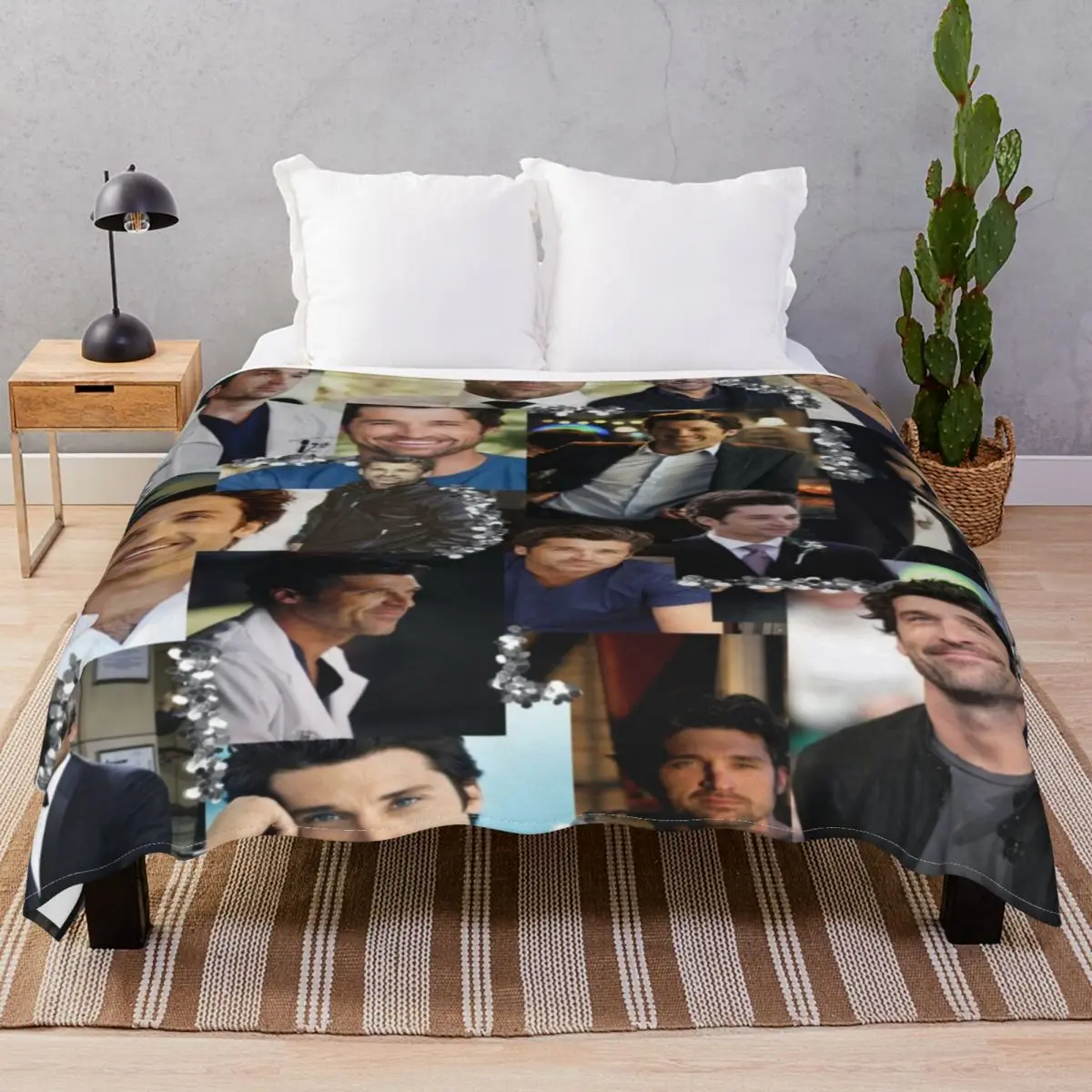 Derek Shepherd Collage Blankets Flannel Textile Decor Fluffy Unisex Throw Blanket for Bedding Home Couch Camp Office