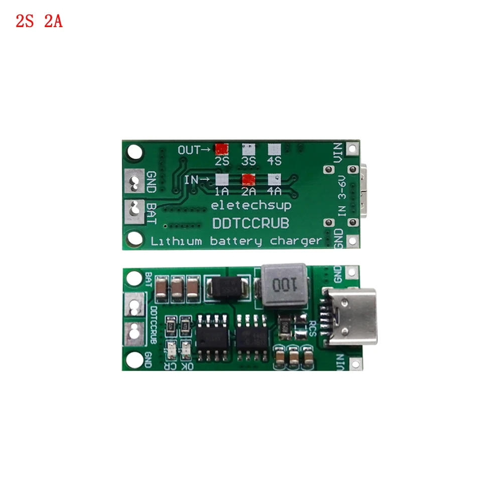 Фото Step-Up Boost LiPo Полимерное литий-ионное зарядное устройство 7,4 В 11,1 В 14,8 В 18650 Модуль зарядки литиевой батареи 2S 3S 4S 2/4A Type-C до 8,4 В 12 №1