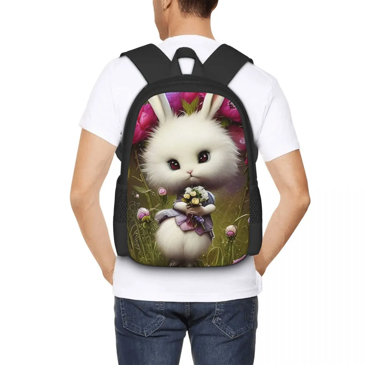 Oddly Cute Creatures - Mister Fluffy Snow Photographic Backpack for Girls Boys Travel RucksackBackpacks for Teenage school bag