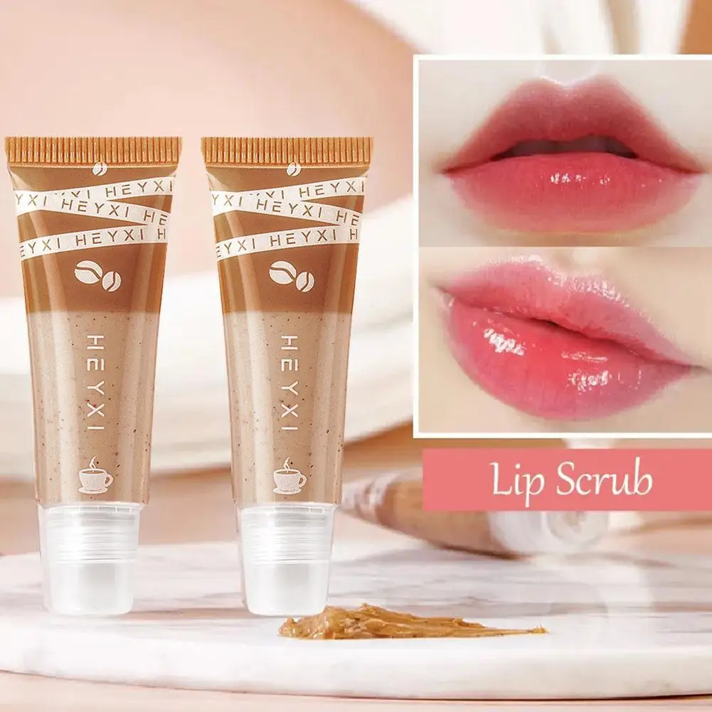 

2PCS/Set Coffee Lip Scrub Cream Exfoliating Dead Skin Lightening Lip Lines Moisturizing Lip Balmrepair Lips Peel Off Lipstick