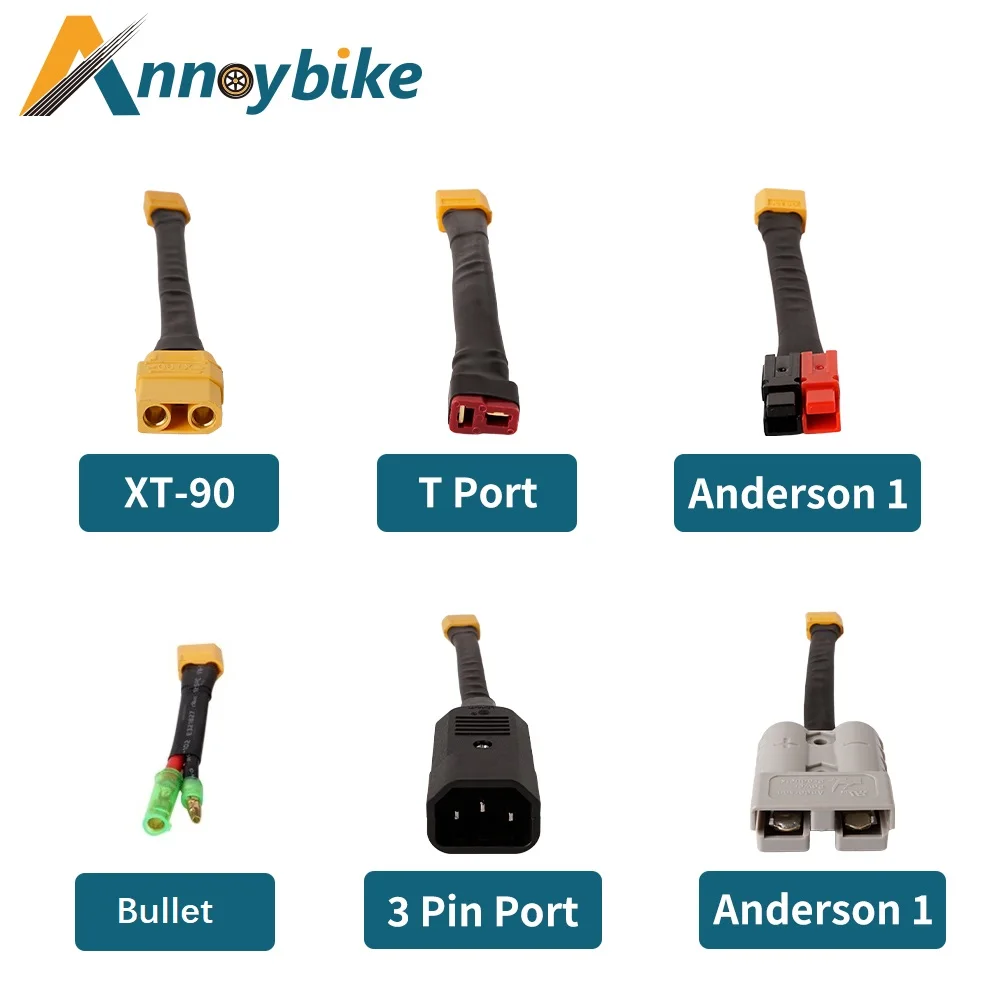 Аккумулятор XT60 Dullet T Port XT90 Anderson 2 Anderson 1-контактный разъем, адаптер аккумулятора для горного велосипеда, электровелосипеда, скутера, карт