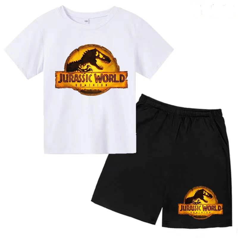 

Children's Summer Dinosaur T-shirt Top + Shorts 2P Boy Girl Horror Pattern Fashion Casual Home Outdoor Sports Comfortable Clothe