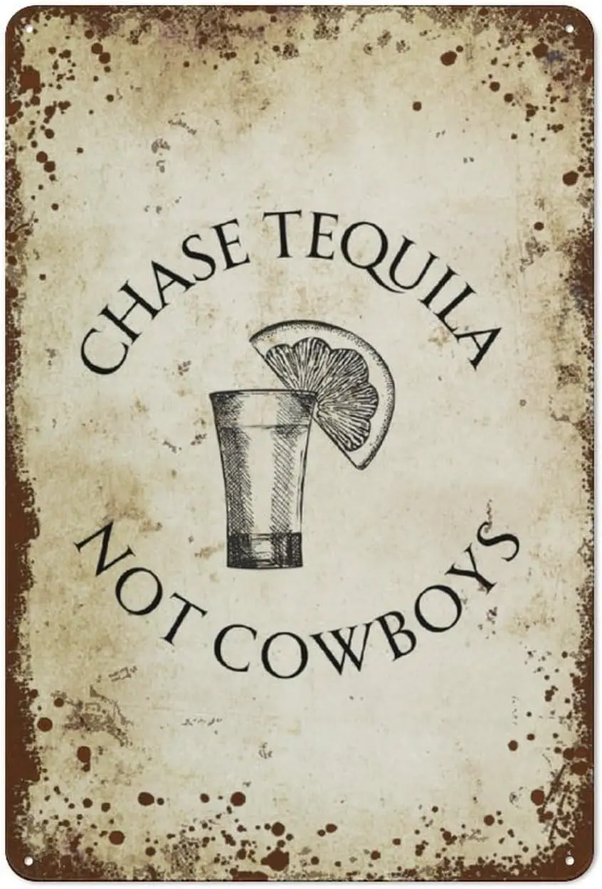 Chse Tequl Not Cowboys Funny Home Wll rt decorton Gft для любителей Vntge metl tn Denoter Женский gft стили спальни