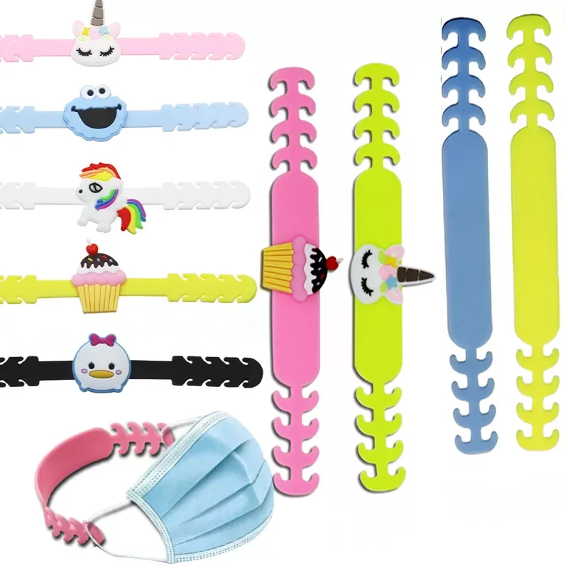 

Multicolor 1-5Pcs Cartoon Adjustable Mask Extension For Kid Adult Hook Ear Rope Unisex Silicone Anti-slip Eco-friendly Hang Mask