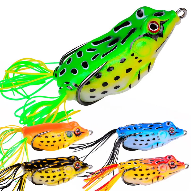 

1Pcs 5G 8.5G 13G 17.5G Frog Lure Soft Tube Bait Plastic Fishing Lure with Fishing Hooks Topwater Ray Frog Artificial 3D Eyes