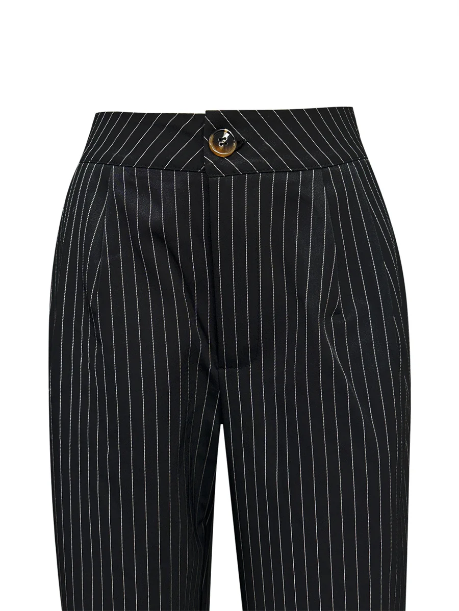 Benuynffy повседневные прямые брюки в полоску женские весенне-осенние винтажные