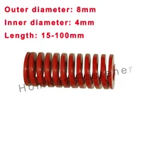 12pcs red medium load outer dia 8mminner dia 4mmlength 15 100mm spiral stamping compression die spring helical