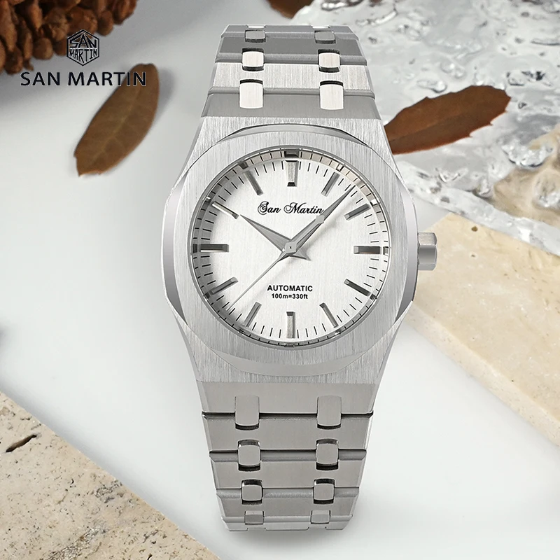 

Часы San Martin мужские 38,5 мм Miyota 9015, винтажные мужские часы 39 дюймов, браслет с устрицей, сапфировое стекло, автоматические механические часы 100 ...