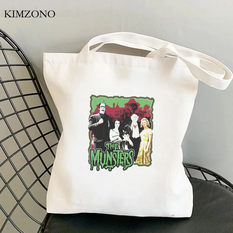 

the Munsters shopping bag cotton reusable shopper shopping bag string reusable bolsa compra fabric sacolas