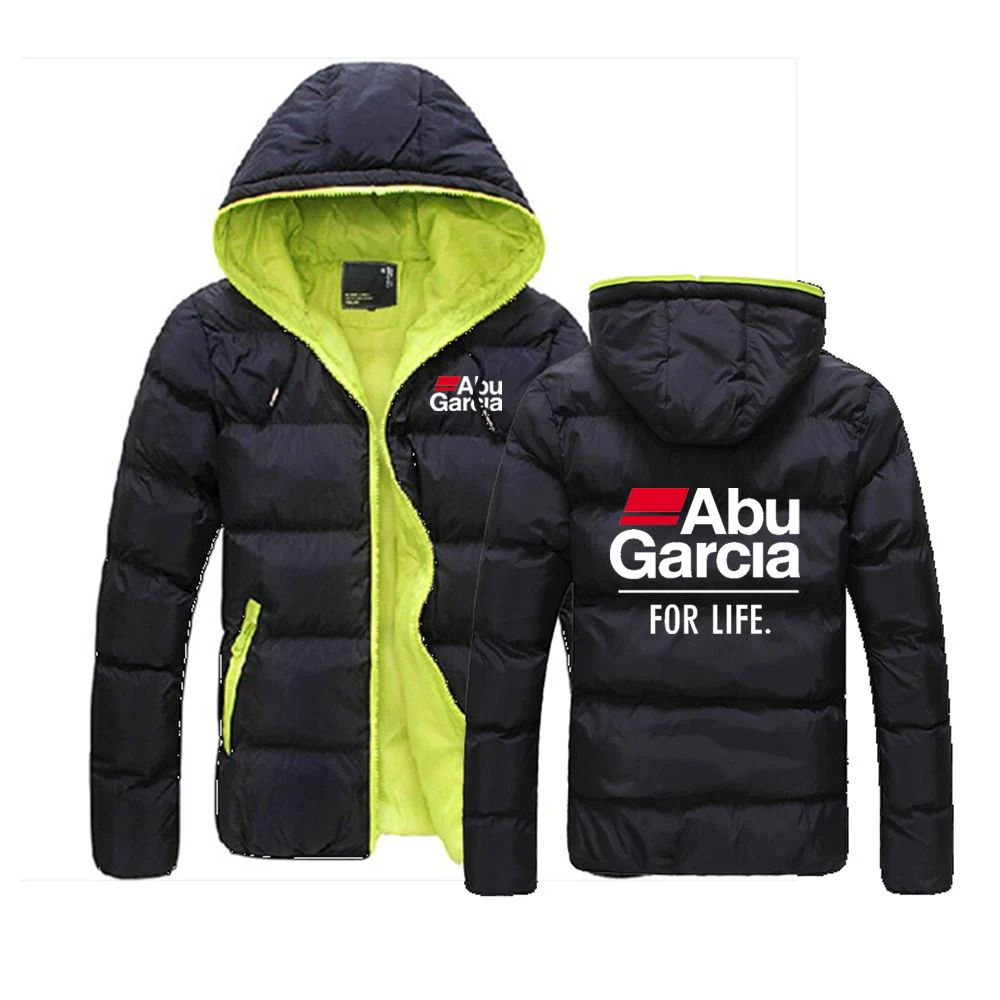 

Abu Garcia lifelong printing men's autumn and winter zipper warm cotton-padded clothes casual hooded coat.
