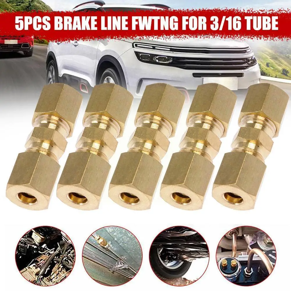 

Brass Compression Fitting Straight Union Connector 3/16" Equal OD *3/16"OD A2T6