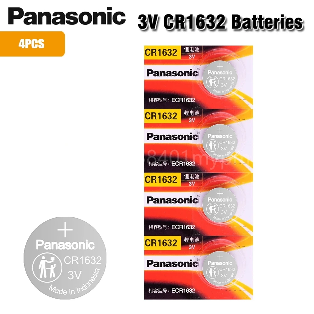

4 шт., оригинальные батарейки PANASONIC Cr1632 3 в, батарейки-таблетки для часов, компьютера, Cr 1632, подходящие часы