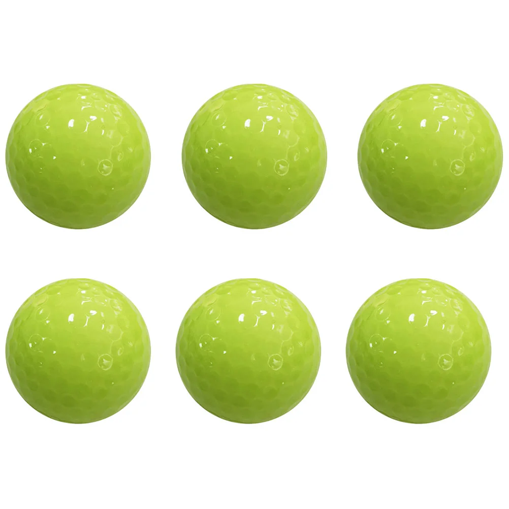 

6 Pcs Golf Fluorescent Ball Batting Practice Balls Golfing Lasting Night Synthetic Rubber Golfs Light Glowing Training