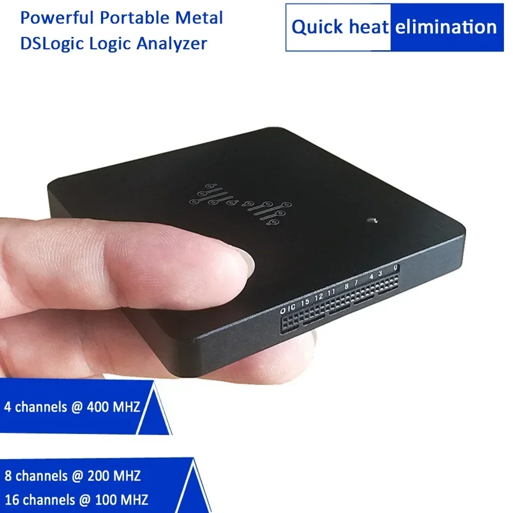 Фото Logic Plus Портативный металлический логический анализатор DSLogic, 16 каналов, 100 МГц, USB-отладочный логический анализатор DreamSourceLab DS №2