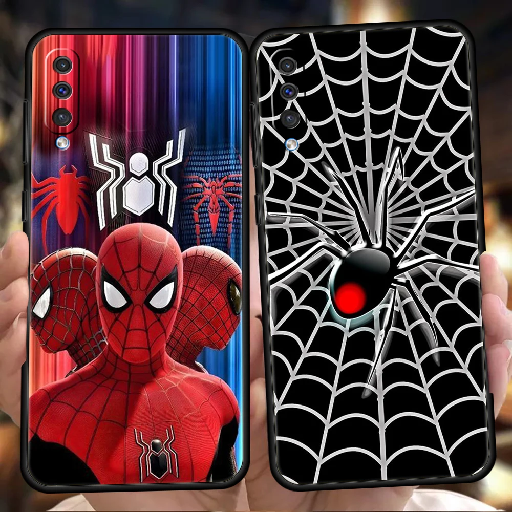 

Spiderman Phone Case For Samsung Galaxy A12 A22 A50 A70 A20 A10 A40 A42 A52 A20S A02 A03 A04 5G Black Silicone Cover Fundas Bag