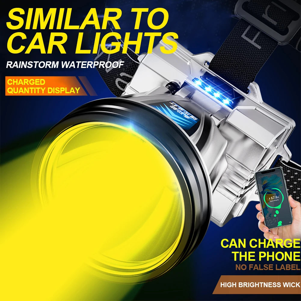

Super Bright Headlight with 3 Modes Fishing Flashlight Head-Mounted Night Fishing Lamp for Outdoor Camping Running Cycling