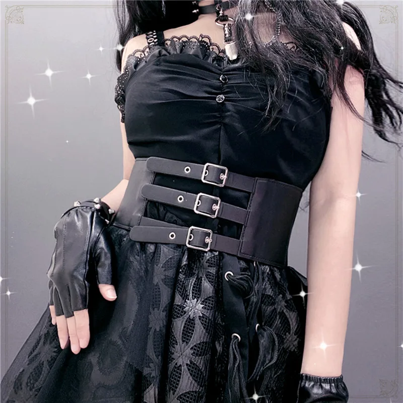 

2022 fashion Harajuku Lolita lolita corset punk goth Goth retro outer wear waist seal cool lo wide belt female cos corset