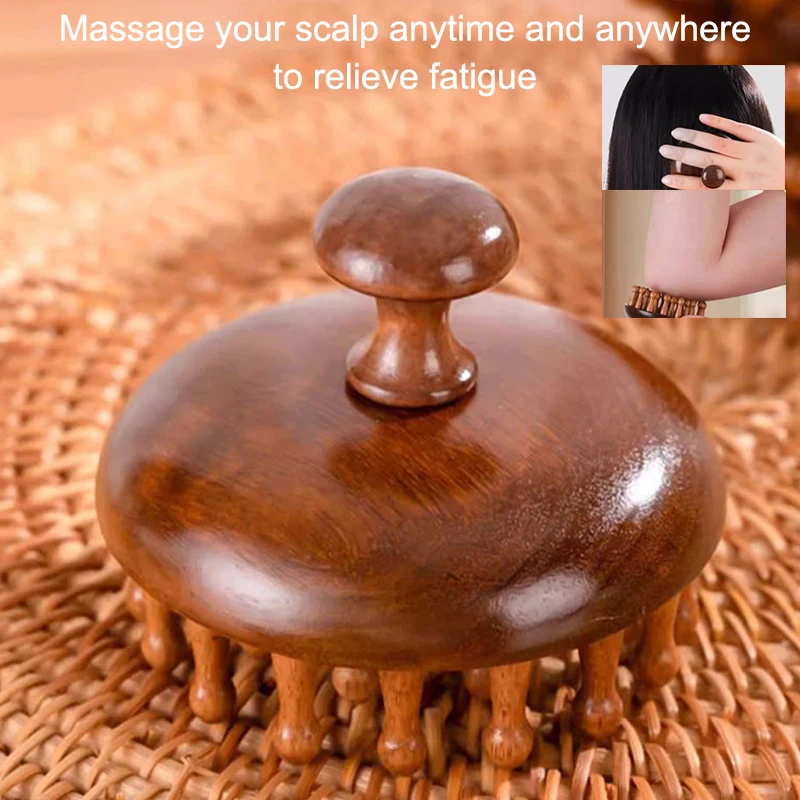 Многофункциональная древесная терапевтическая массажная расческа массажер для