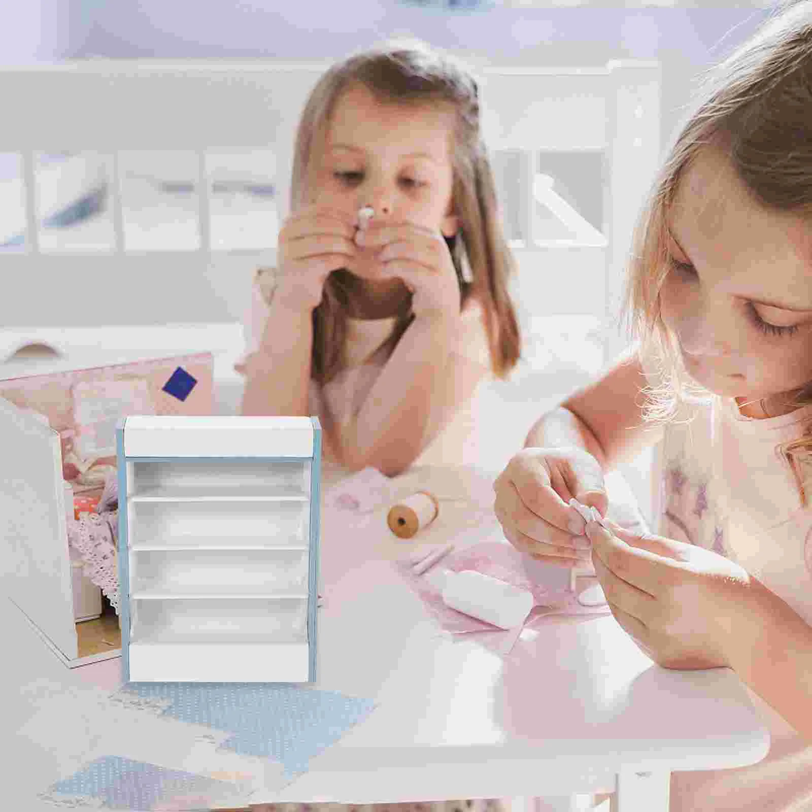 

Dollhouse Model Storage Cabinet Wooden Supermarket Shelf Miniature Furniture Wood Decor