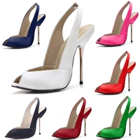 chmile chau satin sexy women wedding bridals party pumps peep toe stiletto iron high heels slingback ladies shoes 3845 g8