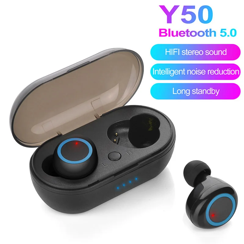 

Y50 TWS Wireless Bluetooth headphones Hifi stereo noise-cancelling earbuds In-ear touch headsets Music Sport earbuds PK Y30 E6