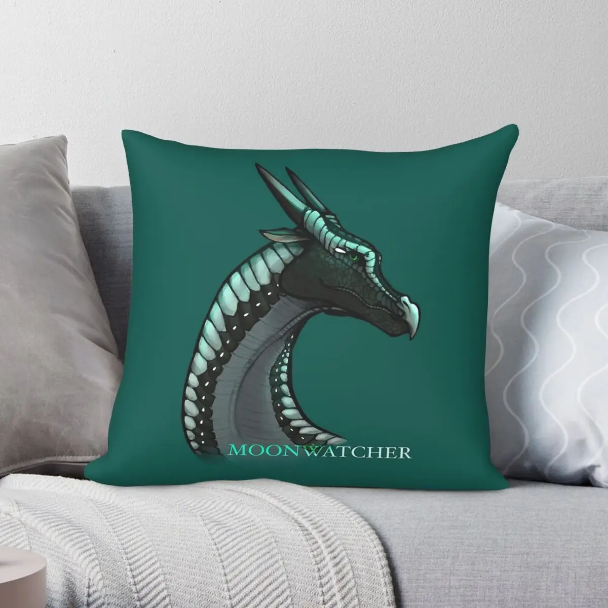 Фото Квадратная наволочка Wings Of Fire Moonwatcher из полиэстера, льна и бархата с узором, на молнии, декоративная, для дома, чехол для подушки №1
