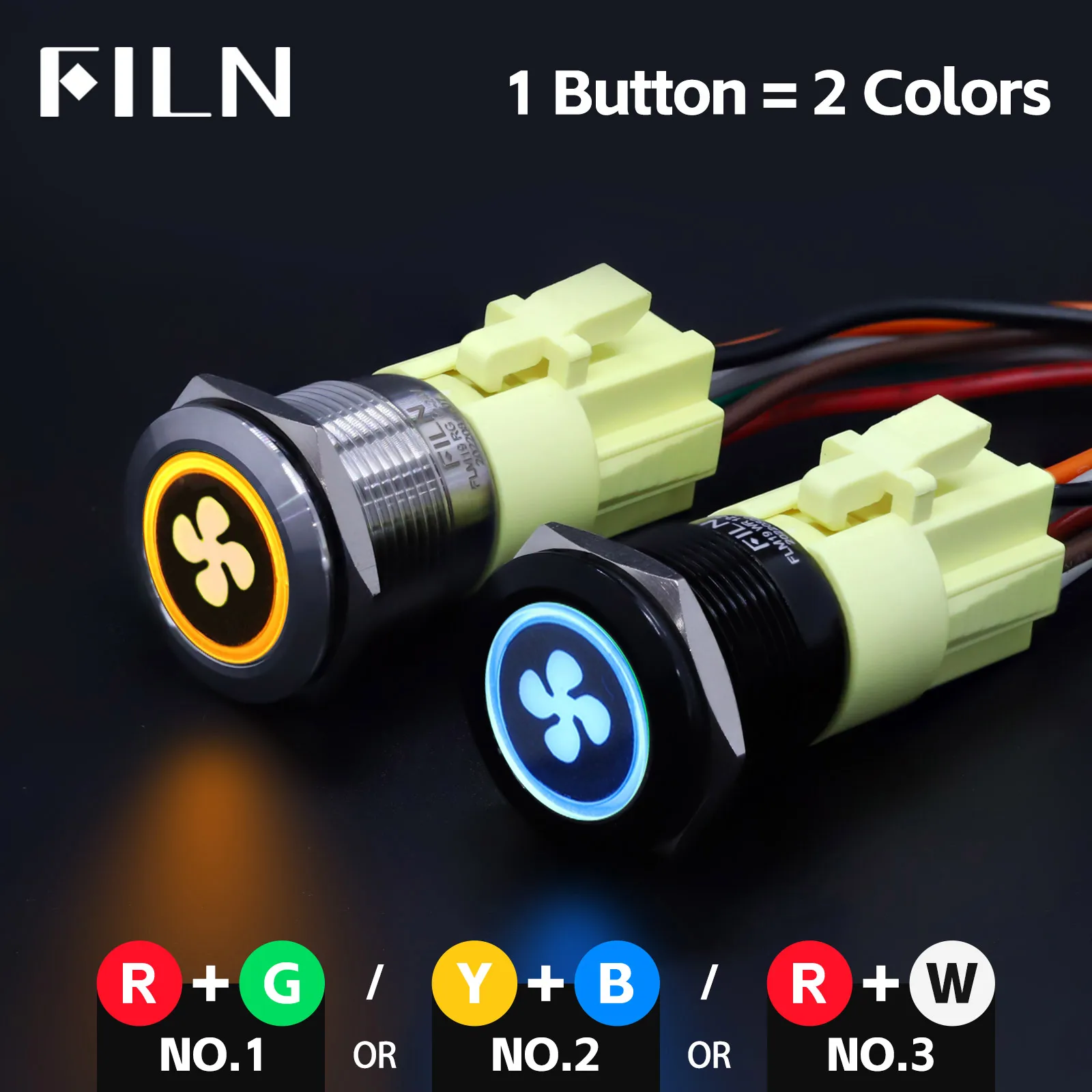 

FILN 19 мм 12 В 24 В светодиодный из нержавеющей стали черный металлический кнопочный переключатель приборной панели предупреждающий символ ВКЛ. ВЫКЛ автомобильный гоночный переключатель